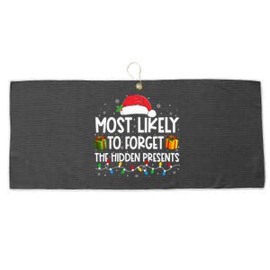 Most Likely To Forget The Hidden Presents Family Christmas Large Microfiber Waffle Golf Towel