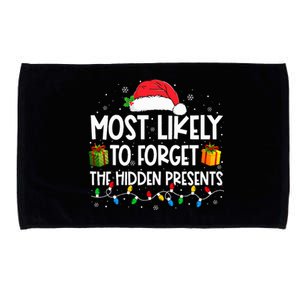 Most Likely To Forget The Hidden Presents Family Christmas Microfiber Hand Towel