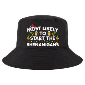 Most Likely To Start The Shenanigans Funny Family Christmas Cool Comfort Performance Bucket Hat