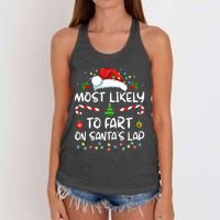 Most Likely To Fart On SantaS Lap Family Christmas Holiday Women's Knotted Racerback Tank