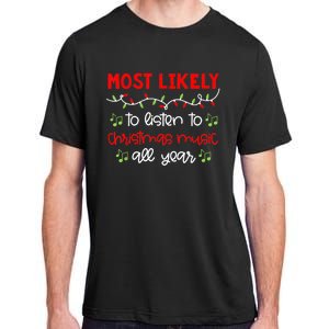 Most Likely To Shirt Funny Matching Family Christmas PJs Adult ChromaSoft Performance T-Shirt