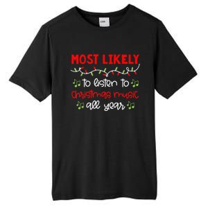 Most Likely To Shirt Funny Matching Family Christmas PJs Tall Fusion ChromaSoft Performance T-Shirt