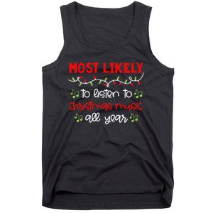 Most Likely To Shirt Funny Matching Family Christmas PJs Tank Top