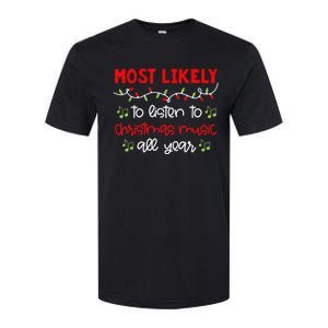 Most Likely To Shirt Funny Matching Family Christmas PJs Softstyle CVC T-Shirt