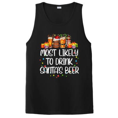 Most Likely To Drink SantaS Beer Matching Christmas PosiCharge Competitor Tank