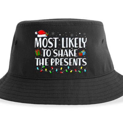 Most Likely To Shake The Presents Family Matching Christmas Sustainable Bucket Hat