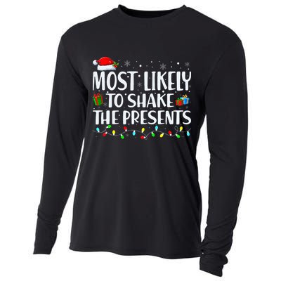 Most Likely To Shake The Presents Family Matching Christmas Cooling Performance Long Sleeve Crew