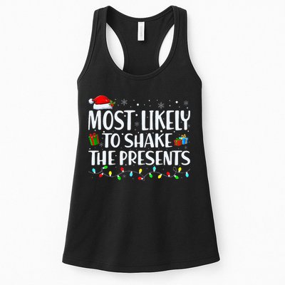 Most Likely To Shake The Presents Family Matching Christmas Womens Tank Top