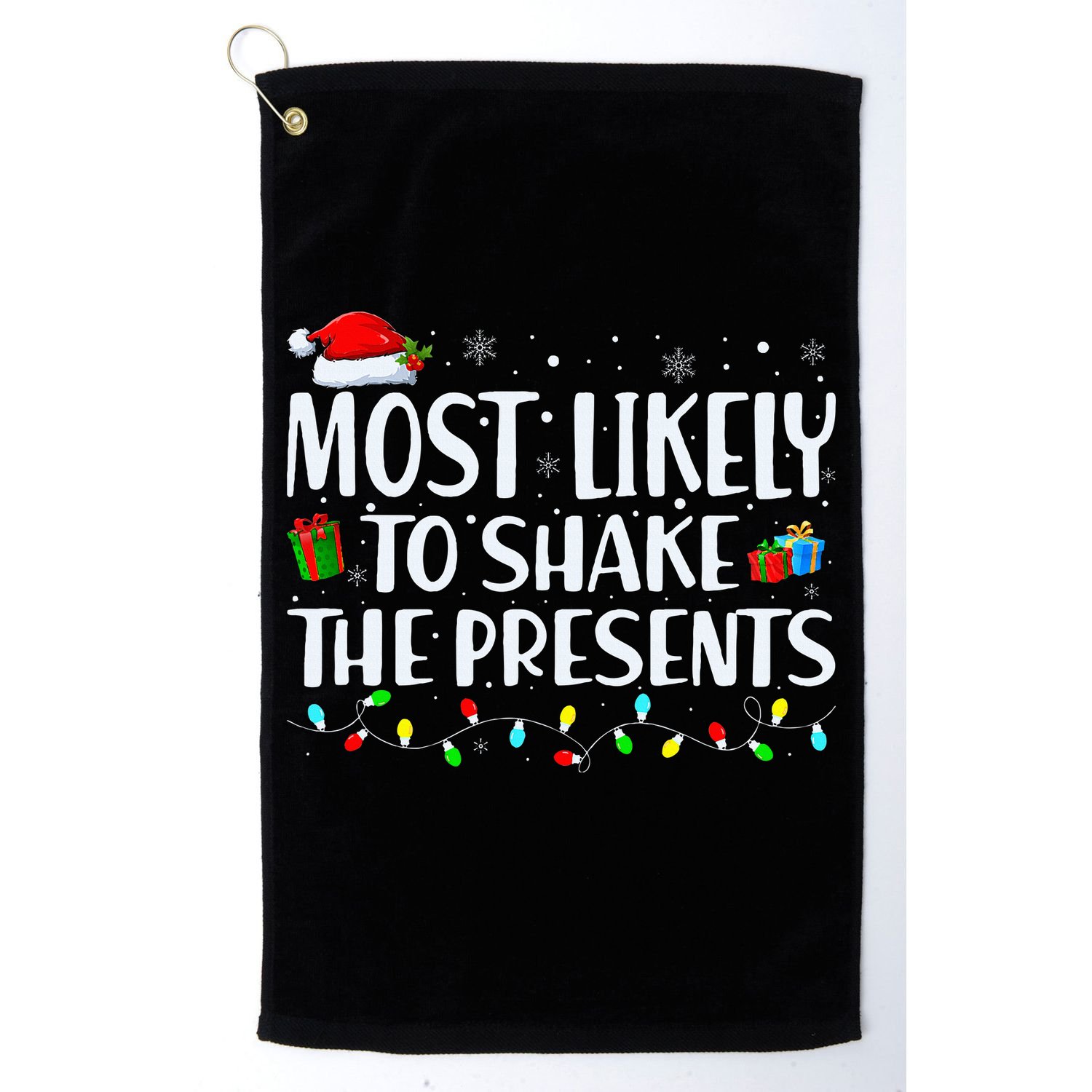 Most Likely To Shake The Presents Family Matching Christmas Golf Towel