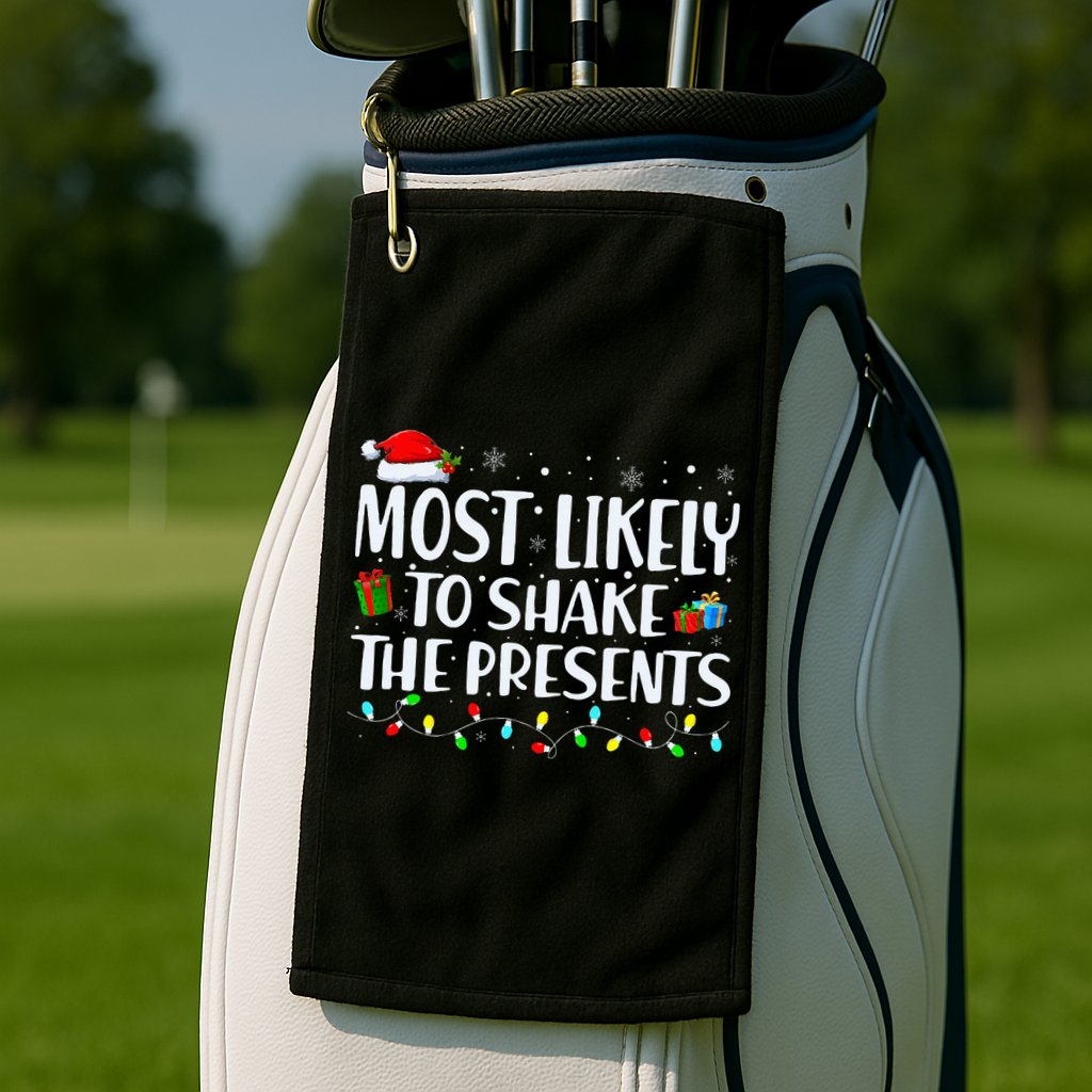 Most Likely To Shake The Presents Family Matching Christmas Golf Towel