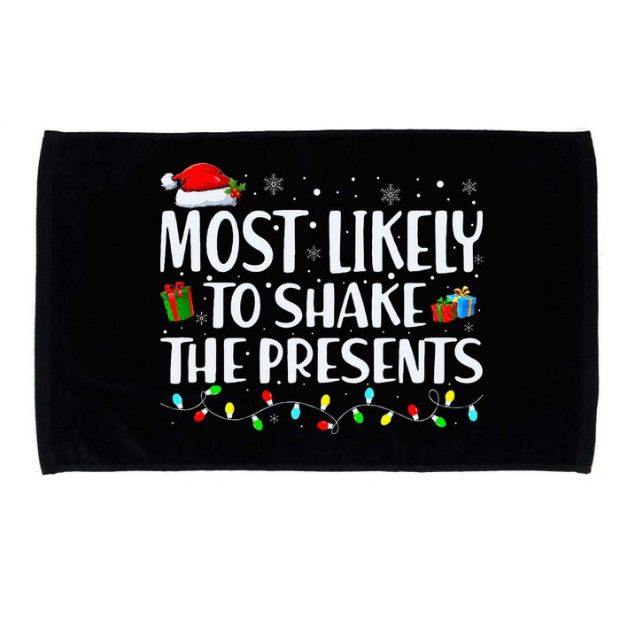 Most Likely To Shake The Presents Family Matching Christmas Microfiber Hand Towel
