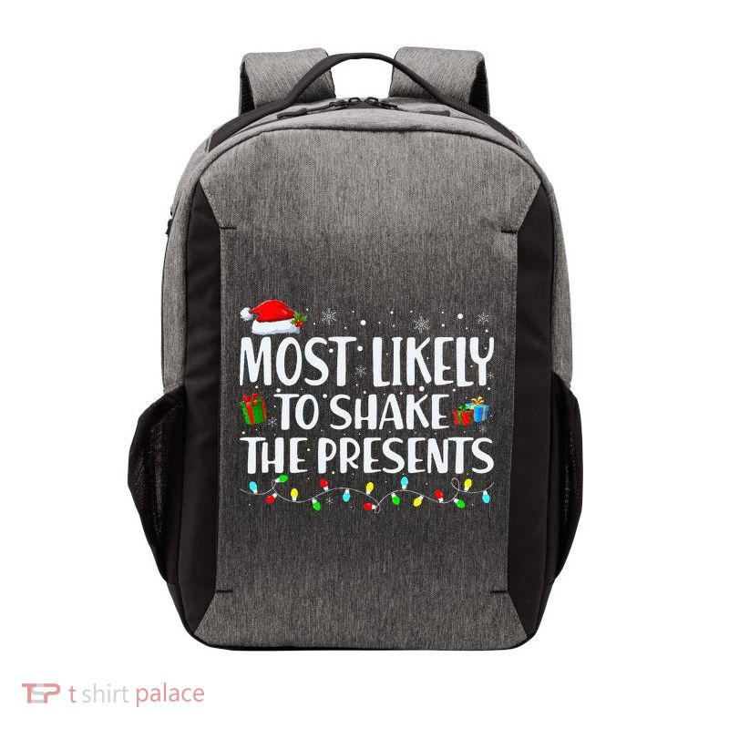 Most Likely To Shake The Presents Family Matching Christmas Vector Backpack