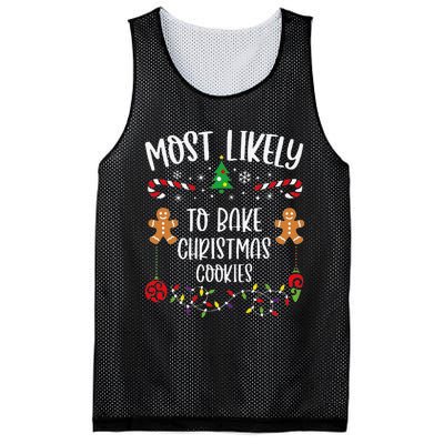 Most Likely To Bake Christmas Cookies Funny Christmas Family Matching Cute Chr Mesh Reversible Basketball Jersey Tank