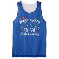 Most Likely To Eat Santas Cookies Family Christmas Holiday Gift Mesh Reversible Basketball Jersey Tank