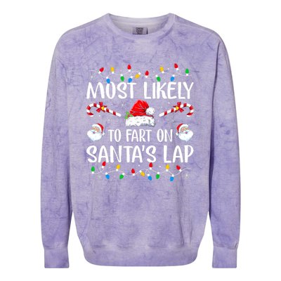 Most Likely To Fart On SantaS Lap Family Matching Christmas Colorblast Crewneck Sweatshirt