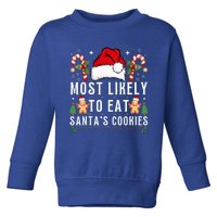 Most Likely To Eat Santa's Cookies Christmas Matching Family  Toddler Sweatshirt