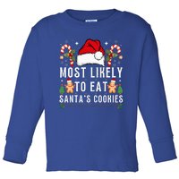 Most Likely To Eat Santa's Cookies Christmas Matching Family  Toddler Long Sleeve Shirt