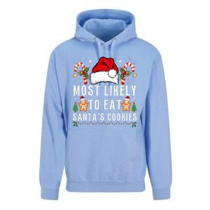 Most Likely To Eat Santa's Cookies Christmas Matching Family  Unisex Surf Hoodie