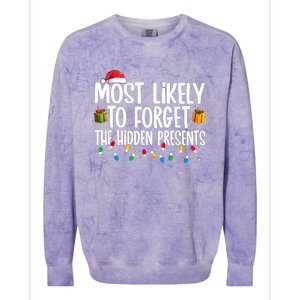 Most Likely To Forget The Hidden Presents Family Christmas Colorblast Crewneck Sweatshirt