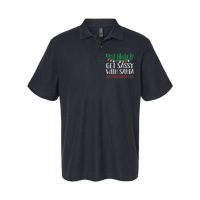 Most Likely To Get Sassy With Santa Christmas Family Softstyle Adult Sport Polo