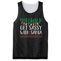 Most Likely To Get Sassy With Santa Christmas Family Mesh Reversible Basketball Jersey Tank