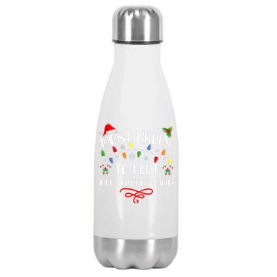 Most Likely To Fart On SantaS Lap Funny Family Christmas Stainless Steel Insulated Water Bottle