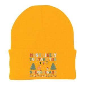 Most Likely To Start The Shenanigans Christmas Matching  Knit Cap Winter Beanie