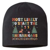 Most Likely To Start The Shenanigans Christmas Matching  Sustainable Beanie