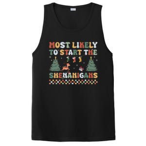 Most Likely To Start The Shenanigans Christmas Matching  PosiCharge Competitor Tank