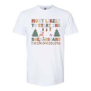 Most Likely To Start The Shenanigans Christmas Matching  Softstyle CVC T-Shirt