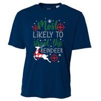 Most Likely To Shoot The Reindeer Christmas Cooling Performance Crew T-Shirt