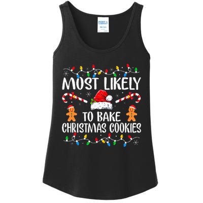 Most Likely To Bake Christmas Cookies Funny Baker Christmas  Ladies Essential Tank