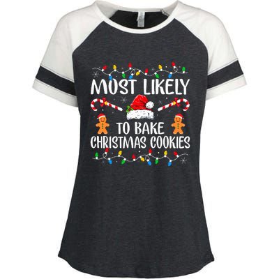 Most Likely To Bake Christmas Cookies Funny Baker Christmas  Enza Ladies Jersey Colorblock Tee