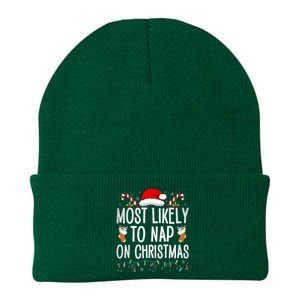 Most Likely To Nap On Christmas Family Christmas Pajamas Knit Cap Winter Beanie