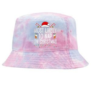 Most Likely To Nap On Christmas Family Christmas Pajamas Tie-Dyed Bucket Hat