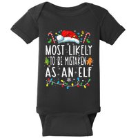 Most Likely To Be Mistaken As An Elf Christmas Family Baby Bodysuit