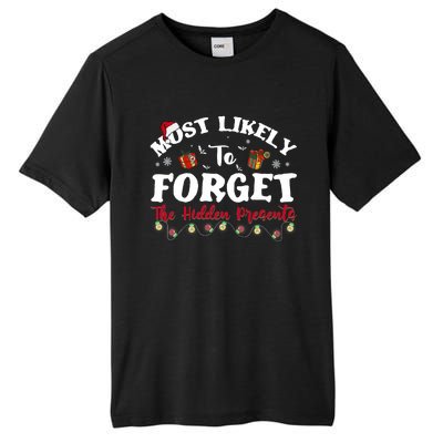 Most Likely To Forget The Hidden Presents Christmas Family Tall Fusion ChromaSoft Performance T-Shirt