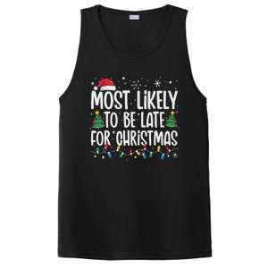 Most Likely To Be Late For Christmas Funny Family Christmas PosiCharge Competitor Tank