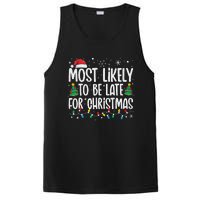 Most Likely To Be Late For Christmas Funny Family Christmas PosiCharge Competitor Tank