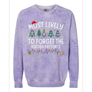 Most Likely To Forget The Hidden Presents Matching Christmas Colorblast Crewneck Sweatshirt