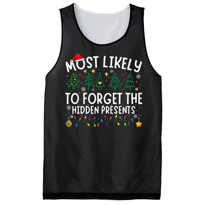 Most Likely To Forget The Hidden Presents Matching Christmas Mesh Reversible Basketball Jersey Tank