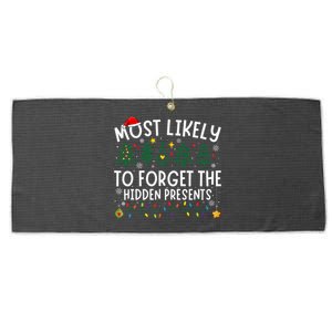 Most Likely To Forget The Hidden Presents Matching Christmas Large Microfiber Waffle Golf Towel