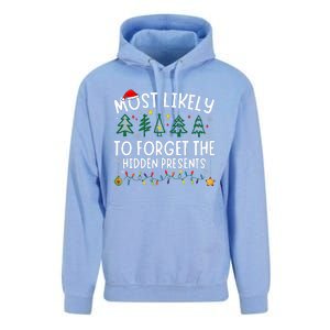 Most Likely To Forget The Hidden Presents Matching Christmas Unisex Surf Hoodie