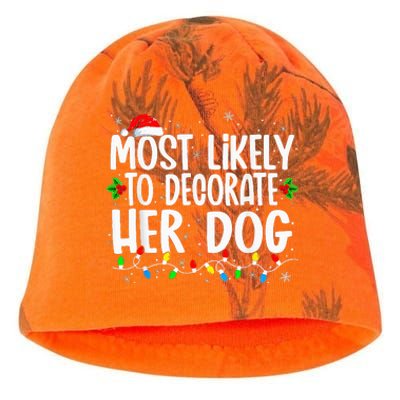 Most Likely To Decorate Her Dog Family Christmas Pajamas Kati - Camo Knit Beanie