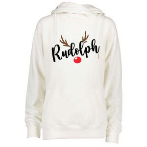 Most Likely To Try Ride Rudolph Funny ChristmasChristmas Gift Christmas In Ju Womens Funnel Neck Pullover Hood