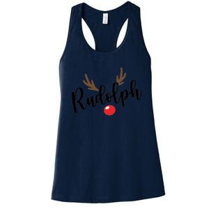 Most Likely To Try Ride Rudolph Funny ChristmasChristmas Gift Christmas In Ju Women's Racerback Tank