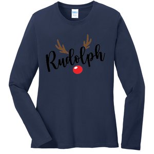 Most Likely To Try Ride Rudolph Funny ChristmasChristmas Gift Christmas In Ju Ladies Long Sleeve Shirt