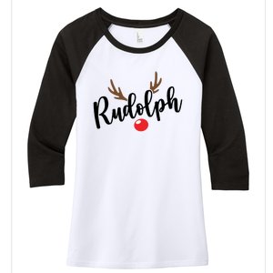 Most Likely To Try Ride Rudolph Funny ChristmasChristmas Gift Christmas In Ju Women's Tri-Blend 3/4-Sleeve Raglan Shirt