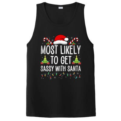 Most Likely To Get Sassy With Santa Funny Family Christmas PosiCharge Competitor Tank