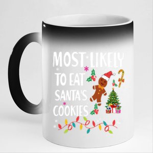 Most Likely To Eat Santas Cookies Family Matching Gift 11oz Black Color Changing Mug